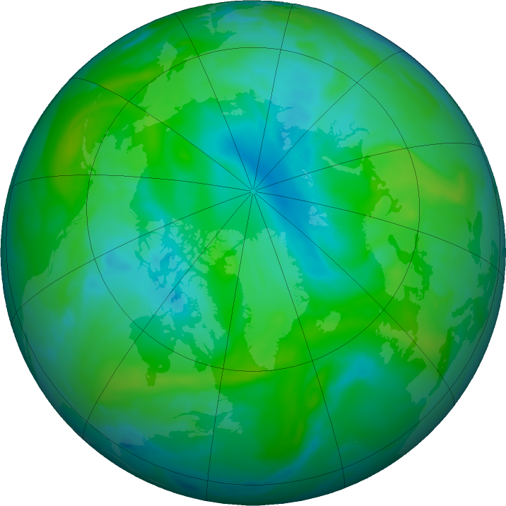 Arctic ozone map for 03 August 2020